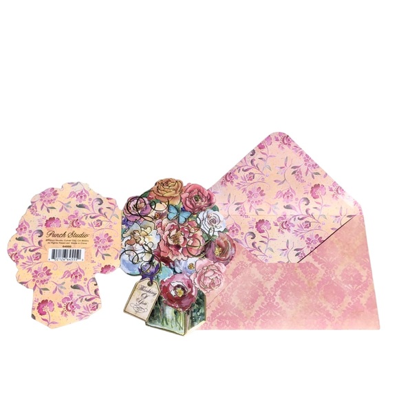 Punch Studio Bouquet Fancy Gold Foil Embossed Blank Note Cards (64555), 10 ct - Picture 6 of 8